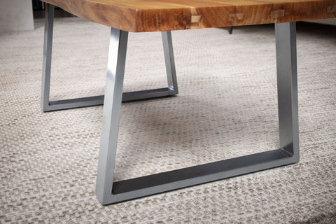 Rootz Coffee Table - Living Room Table - Sofa Table - Solid Acacia Wood - Handcrafted - Unique Design - Adjustable Height - 120cm x 60cm x 46cm