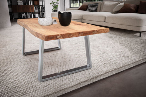 Rootz Coffee Table - Living Room Table - Sofa Table - Solid Acacia Wood - Handcrafted - Unique Design - Adjustable Height - 120cm x 60cm x 46cm