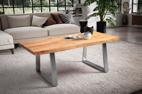 Rootz Coffee Table - Living Room Table - Sofa Table - Solid Acacia Wood - Handcrafted - Unique Design - Adjustable Height - 120cm x 60cm x 46cm