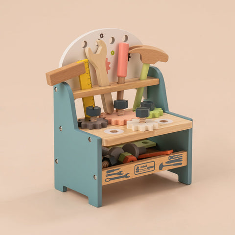 Rootz Mini Wooden Play Tool Workbench Set - Toddler Workbench - Kids Tool Bench - Safe, Durable, Fun - 61 x 30 x 76 cm - Solid Wood