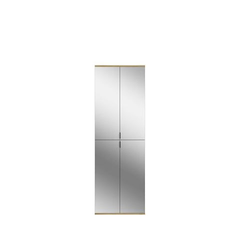 Rootz 3-Piece Wardrobe Combination - Artisan Oak Replica - Mirror Glass - Ample Storage - 212cm x 193cm x 34cm