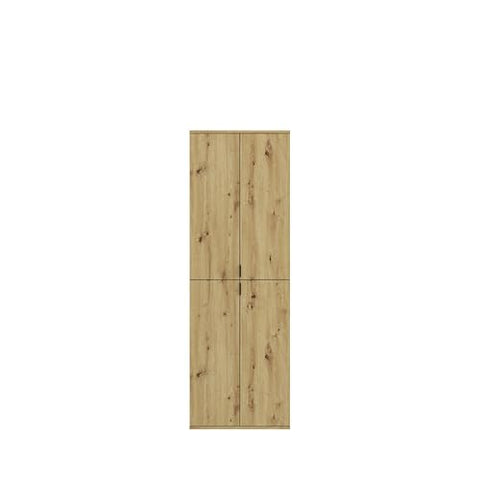 Rootz 3-Piece Wardrobe Combination - Artisan Oak Nb. - White High Gloss - Mirror Glass - Spacious Storage - 183cm x 193cm x 34cm