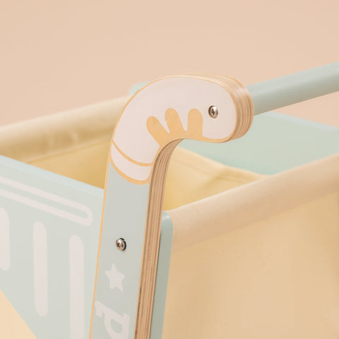 Rootz Wooden Baby Push Walker Toy - Kids Shopping Cart - Toddler Walker - Safe & Certified Material - Stable Structure - Easy to Assemble - 46 x 36 x 51 cm