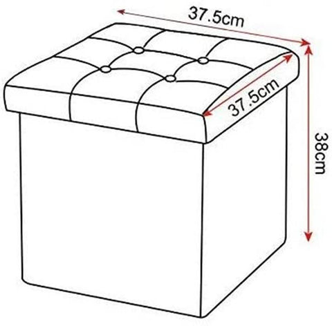 Rootz Foldable Storage Stools Set - Cube Bench - Ottoman Box - Sturdy Structure - Breathable Linen Cover - 37.5cm x 38cm x 37.5cm