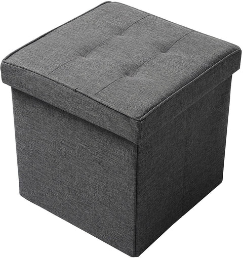 Rootz Foldable Storage Stool Set - Ottoman Bench - Portable Footrest - MDF Structure - 37.5cm x 38cm x 37.5cm