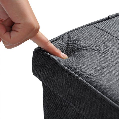 Rootz Foldable Storage Stool Set - Ottoman Bench - Portable Footrest - MDF Structure - 37.5cm x 38cm x 37.5cm