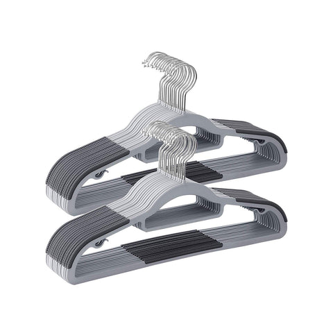 Rootz 30 Pack Hangers - Coat Hangers - Wardrobe Organizer - Space Saving - 42cm x 21cm x 0.5cm