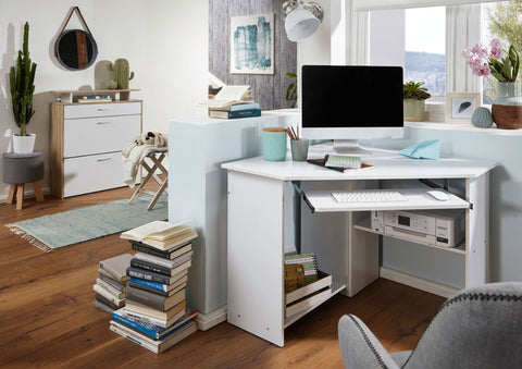 Rootz Corner Desk - Modern Office Desk - Computer Table - Generous Storage - 127cm x 73cm x 88.5cm