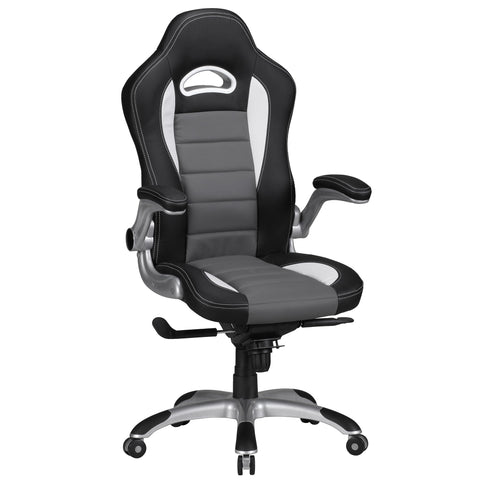 Rootz Ergonomic Office Chair - Swivel Chair - Executive Chair - Gas Pressure Spring - Adjustable Armrests - Anti-Shock Function - Artificial Leather - 120-126cm x 50-56cm x 74-80cm