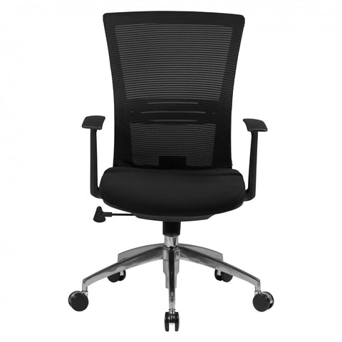 Rootz Ergonomic Office Chair - Mesh Backrest - Adjustable Armrests - Aluminum Base - Black - Synchronous Mechanism - Lumbar Support - Height Adjustable - Double Processed Mesh - 120kg Capacity - 8h Sitting Time - 97-107cm x 63cm x 50cm