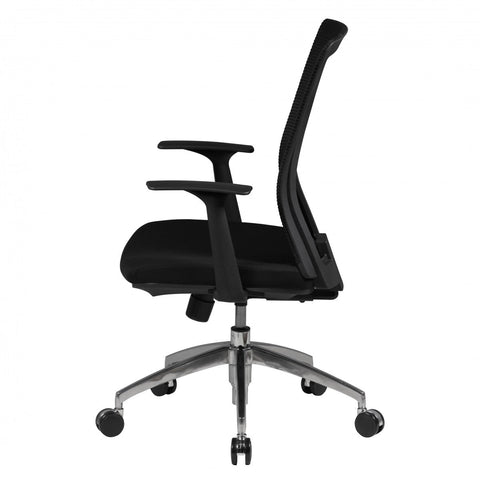 Rootz Ergonomic Office Chair - Mesh Backrest - Adjustable Armrests - Aluminum Base - Black - Synchronous Mechanism - Lumbar Support - Height Adjustable - Double Processed Mesh - 120kg Capacity - 8h Sitting Time - 97-107cm x 63cm x 50cm