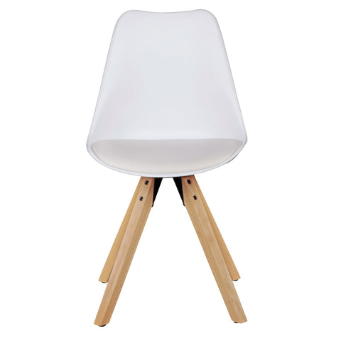 Rootz 2 Piece Set Dining Room Chairs - Kitchen Chairs - Modern Chairs - Elegant Fabric Cover - 49cm x 87cm x 52cm - White - Felt Gliders - Lush Padding - Secure Stand