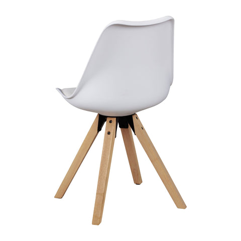Rootz 2 Piece Set Dining Room Chairs - Kitchen Chairs - Modern Chairs - Elegant Fabric Cover - 49cm x 87cm x 52cm - White - Felt Gliders - Lush Padding - Secure Stand