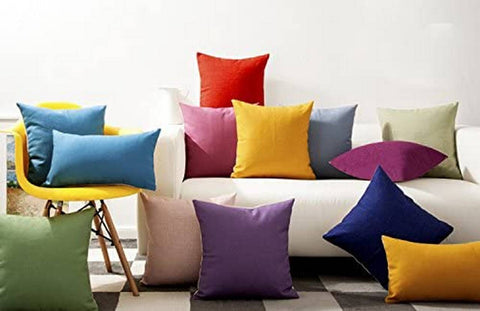 Rootz 4 Piece Set Cotton Cushion Covers - Decorative Pillowcases - With Zipper - Skin-Friendly - Breathable - 40cm x 40cm - 100% Cotton