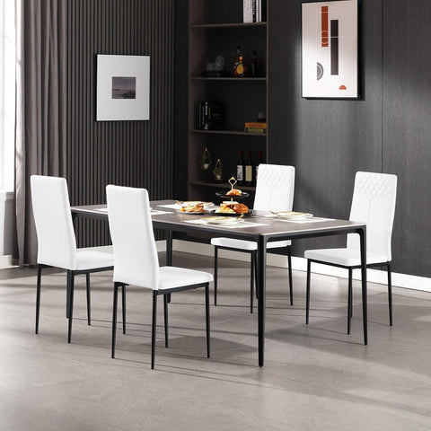 Rootz Dining Chair - Kitchen Chair - Faux Leather - High Backrest - Ergonomic Design - 40cm x 98cm x 52cm