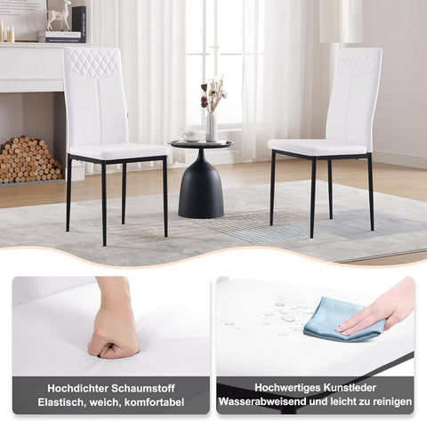 Rootz Dining Chair - Kitchen Chair - Faux Leather - High Backrest - Ergonomic Design - 40cm x 98cm x 52cm