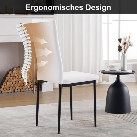 Rootz Dining Chair - Kitchen Chair - Faux Leather - High Backrest - Ergonomic Design - 40cm x 98cm x 52cm