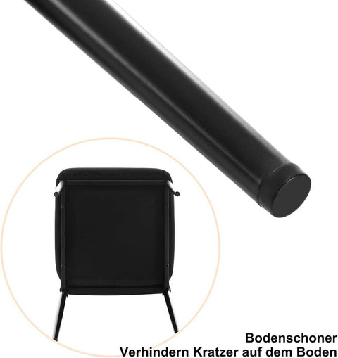 Rootz High Back Dining Chair Set - Ergonomic Chair - Faux Leather - Robust Frame - 40cm x 98cm x 52cm - White/Black Option