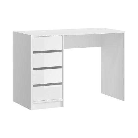 Rootz Emma Dressing Table Desk - Cosmetic Table - White Vanity - 110cm x 75cm x 48cm - 4 Drawers - Timeless Design - Sustainable FSC Certified Wood