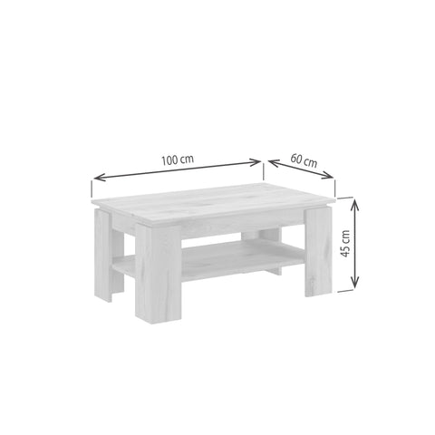 Rootz Titan Coffee Table - Wood Material - Smoke Silver Replica - Sustainable Production - Approx. 100 x 45 x 60 cm