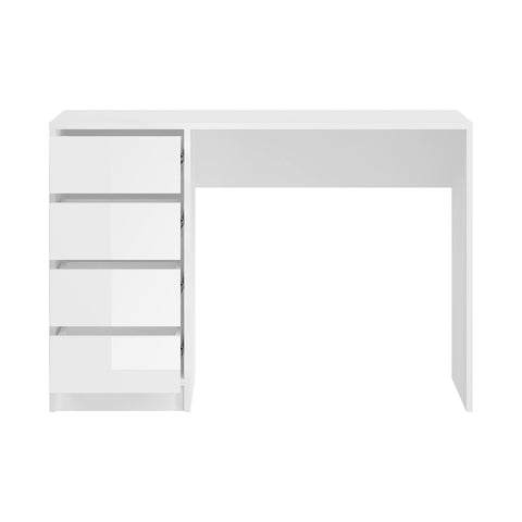 Rootz Emma Dressing Table Desk - Cosmetic Table - White Vanity - 110cm x 75cm x 48cm - 4 Drawers - Timeless Design - Sustainable FSC Certified Wood