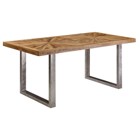 Rootz Rustic Dining Table - Mango Wood Table - Metal Legs - Handcrafted - High Stability - 180cm x 76.5cm x 90cm