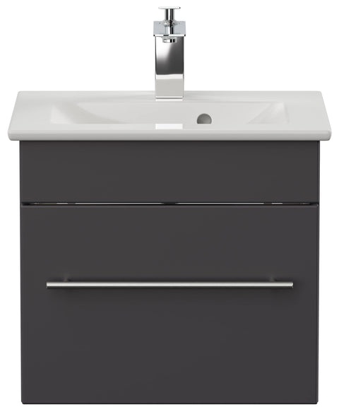 Rootz Wash Stands & Vanity Units - Washbasin - Ceramic Washbasin - Drawer Unit - Soft-close Drawers - Bathroom Furniture - Light Oak- 50 x 42 x 43.5 cm