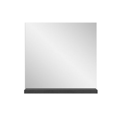 Rootz Wall Mirror and Shelf Set - Wood Material - White - Offset Industrial Gray Nb - Timeless Design - Approx. 60x59x18 cm