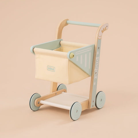 Rootz Wooden Baby Push Walker Toy - Kids Shopping Cart - Toddler Walker - Safe & Certified Material - Stable Structure - Easy to Assemble - 46 x 36 x 51 cm