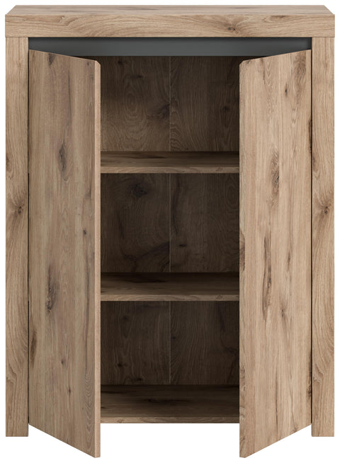 Rootz Nox Oak Nb Chest of Drawers - Storage Cabinet - Organizer - Wood Look - 81cm x 105cm x 37cm