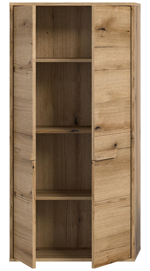 Rootz Evoke Oak Midi Cabinet - Wooden Storage Unit - Bathroom Organizer - FSC-Certified Wood - 64cm x 132cm x 32cm