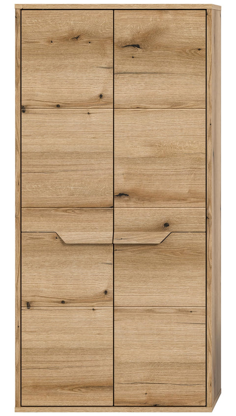 Rootz Evoke Oak Midi Cabinet - Wooden Storage Unit - Bathroom Organizer - FSC-Certified Wood - 64cm x 132cm x 32cm