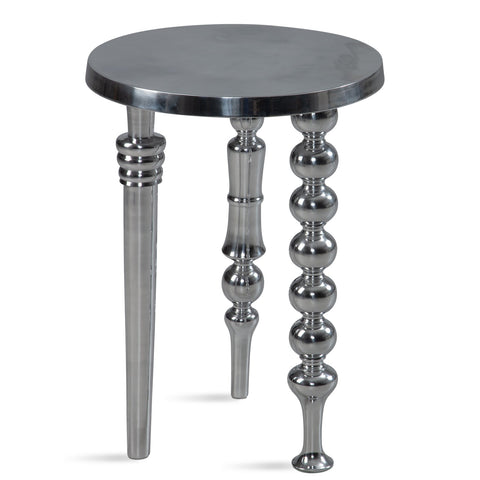 Rootz Modern Design Side Table - Round Table - Handcrafted Table - Glossy Surface - Aluminum Material - 44cm x 44cm x 63cm