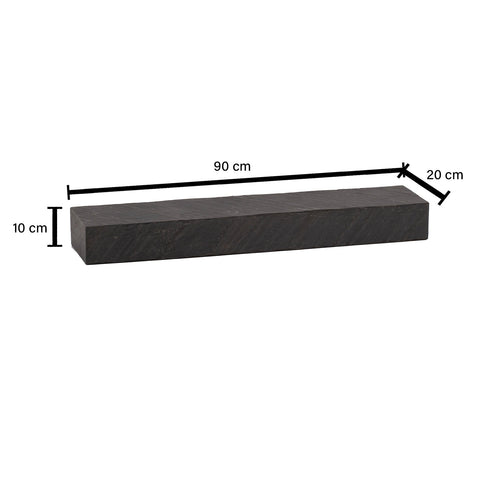 Rootz Modern Wall Shelf - Floating Shelf - Decorative Shelf - Wide Storage Space - Handmade - Anthracite 3D Surface - Unique Design - 90cm x 10cm x 20cm
