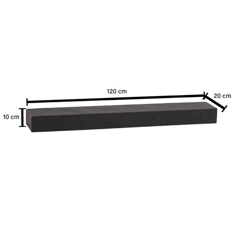 Rootz Modern Wall Shelf - Floating Shelf - Anthracite Decor - Handmade - Wide Storage Space - 120cm x 10cm x 20cm