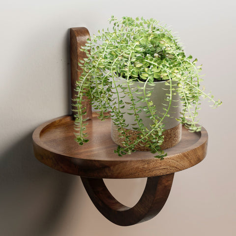 Rootz Modern Design Wall Shelf - Floating Shelf - Handmade - Natural Wood Grain - Storage Space for Plants and Decor - 30cm x 33cm x 30cm