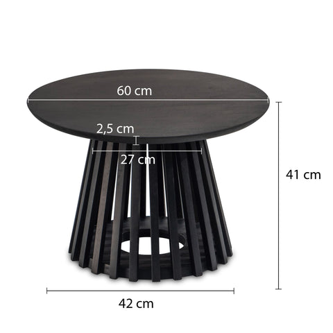 Rootz Modern Design Coffee Table - Round Table - Living Room Table - Handmade - Mango Wood - Protective Varnish - 60cm x 60cm x 41cm