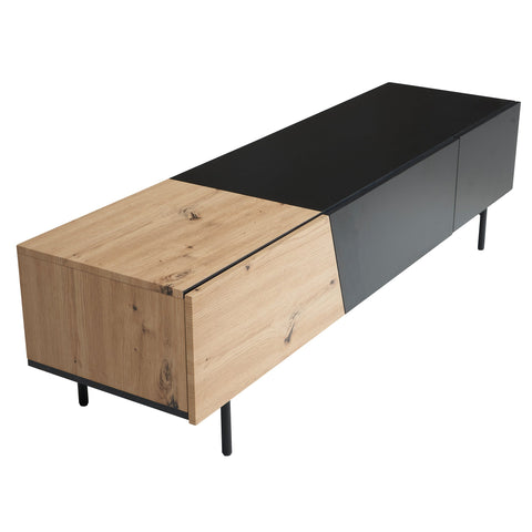 Rootz Modern Design TV Base Cabinet - Lowboard - Oak Decor - Rectangular Storage - Spacious Shelf - 150cm x 40cm x 40cm
