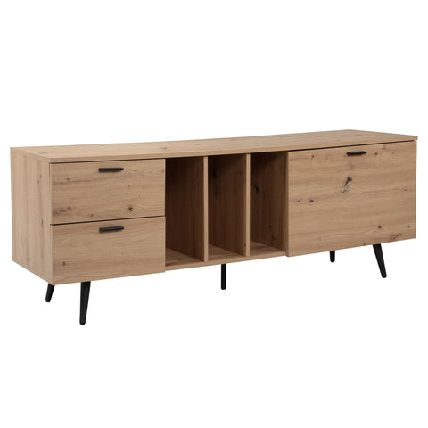 Rootz Lowboard 150cm TV Stand - TV Cabinet - Entertainment Unit - Oak Finish - Spacious Storage - Modern Design - Durable Construction - 150cm x 55cm x 40cm