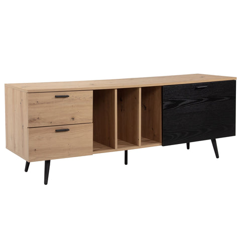 Rootz Lowboard 150cm TV Stand - TV Cabinet - Entertainment Unit - Modern Oak Design - Spacious Storage - Durable Build - 150cm x 55cm x 40cm