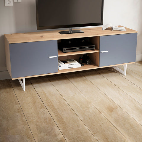 Rootz Lowboard 150cm TV Cabinet - Entertainment Unit - Media Console - Modern Design - Spacious Storage - Durable Build - 150cm x 40cm x 55cm