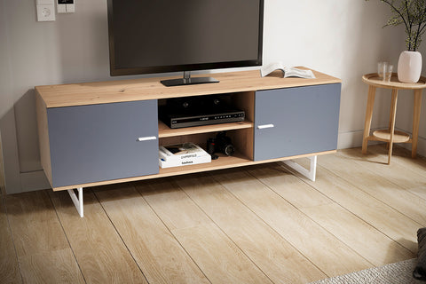 Rootz Lowboard 150cm TV Cabinet - Entertainment Unit - Media Console - Modern Design - Spacious Storage - Durable Build - 150cm x 40cm x 55cm