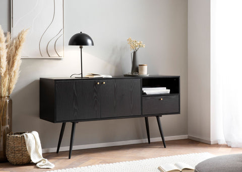 Rootz Sideboard 140cm - Chest of Drawers - Storage Cabinet - Timeless Oak Decor - Spacious Storage - Anti-Slip Protection - 140cm x 75cm x 40cm
