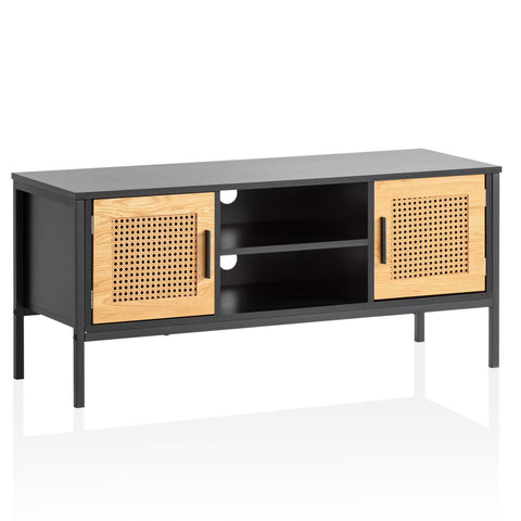 Rootz Lowboard TV Cabinet - 110cm TV Stand - Media Console - Viennese Braid Design - Spacious Storage - Cable Management - Durable Build - 110cm x 40cm x 48cm