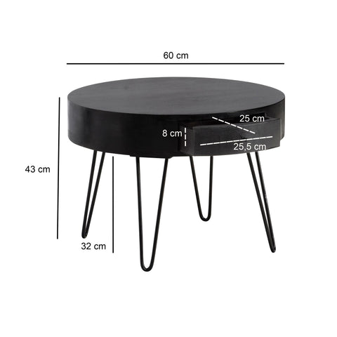 Rootz Modern Coffee Table - Striking Coffee Table - Round Storage Table - Unique Design - 60cm x 60cm x 43cm