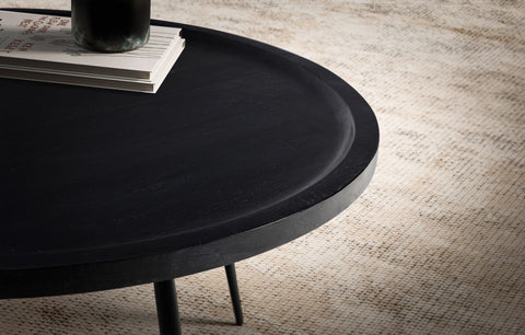 Rootz Round Coffee Table - Circular Coffee Table - Wooden Center Table - Handcrafted Elegance - 75cm x 75cm x 38cm
