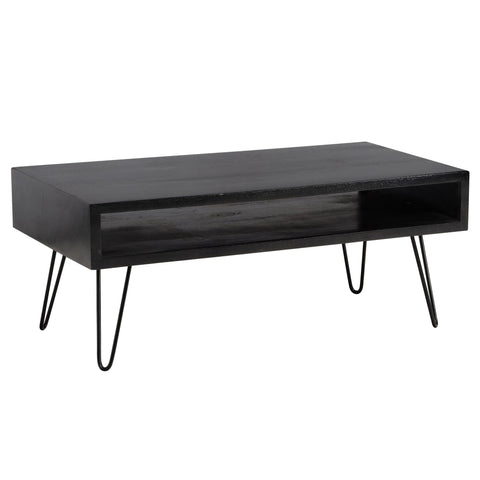 Rootz Rectangular Living Room Table - Coffee Table - Modern Table - Mango Wood Grain - 100cm x 50cm x 40cm