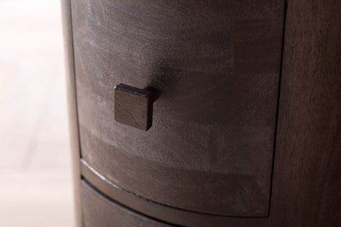 Rootz Modern Chest of Drawers - Sideboard - Storage Cabinet - Mango Wood - 34cm x 85cm x 34cm - Black - Four Drawers - Unique Grain - High Stability - Removable Drawers