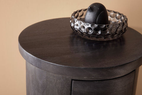 Rootz Modern Chest of Drawers - Sideboard - Storage Cabinet - Mango Wood - Unique Grain - Solid Wood - Black - 34cm x 65cm x 34cm