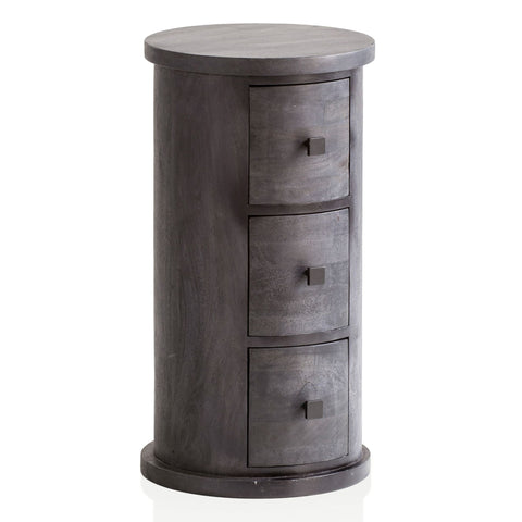 Rootz Modern Chest of Drawers - Sideboard - Storage Cabinet - Mango Wood - Unique Grain - Solid Wood - Black - 34cm x 65cm x 34cm